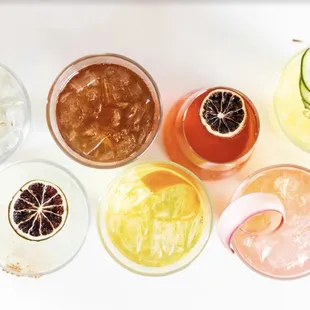 a variety of cocktails