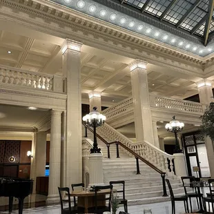 Beautiful ceiling and staircase.