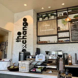 a coffee shop counter