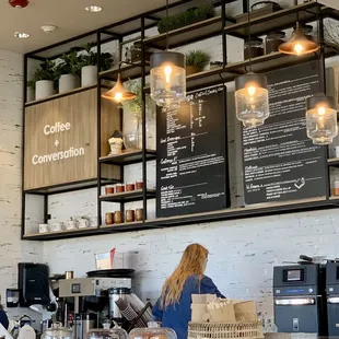 a woman working at the counter