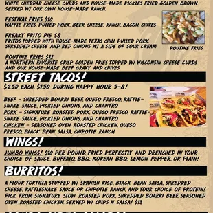 tacos, menu
