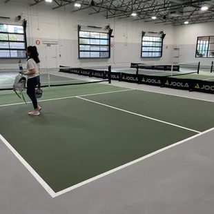 The pickleball court. They have air conditioned indoor and outdoor courts.