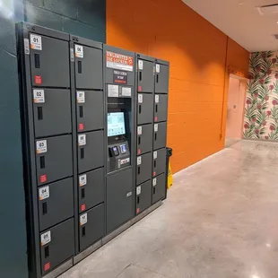 a row of lockers in a building