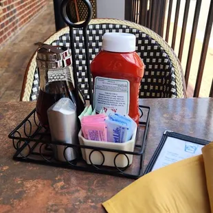 Narrow outdoor chairs.