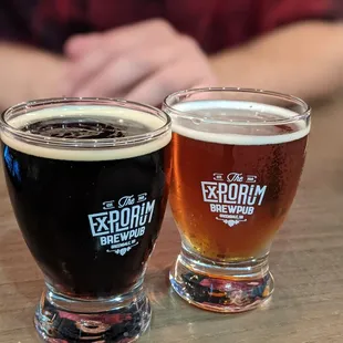 two glasses of beer