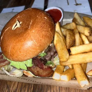 October Special Burger with Curry Fries