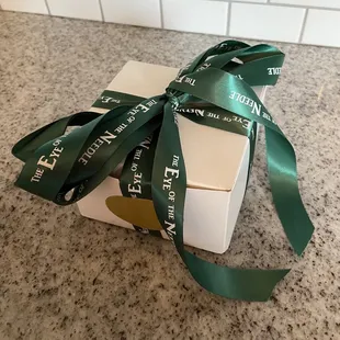 Gift wrapped finished belt