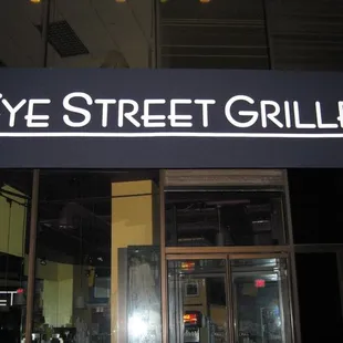 the entrance to the restaurant