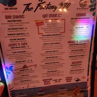 Food menu