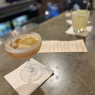 Hennessy side car and Margarita