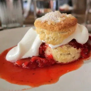 Friends of the Factory 4/15/2017, Chef Scott Peacock Sweet Cream Biscuit with Sugared Strawberries and Soft Whipped Cream