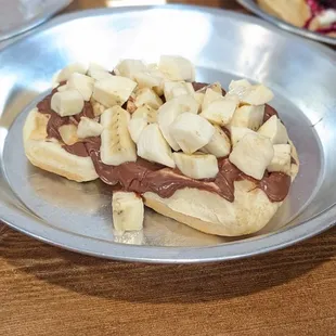 Banana nutella waffle. So loaded with banana, and who doesn't love Nutella?