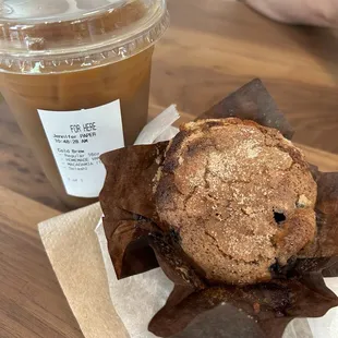 Cold brew/blueberry muffin