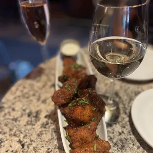 Lemon pepper hot honey wings