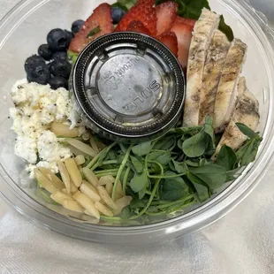 Organic chicken, berries and local Buffaleta cheese with almonds