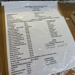 Updated menu prices 12/2/2023