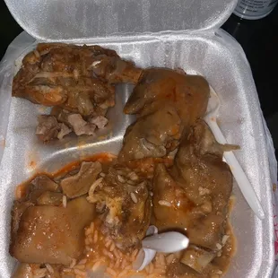 I can't believe I got a half order of pig feet and this much food.