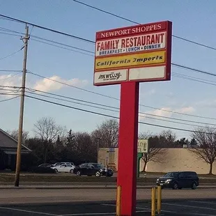 a sign for the restaurant