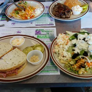 Lunch time meals til 4pm. Sandwich and Soup &amp; Salad bar