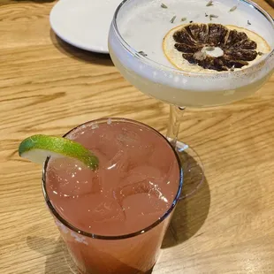 Paloma and the lavender gin drink