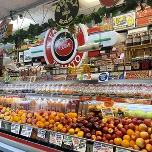 Look at the row of caramel apples!