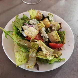 Side salad with blue cheese.