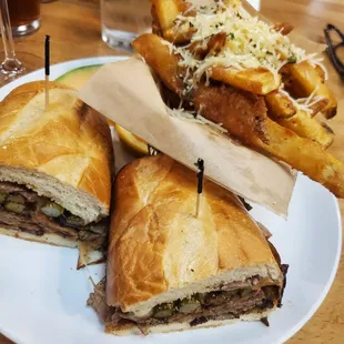 The Tri tip lunch special with asparagus and garlic fries it was delicious..