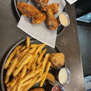 Wings, tenders and fries