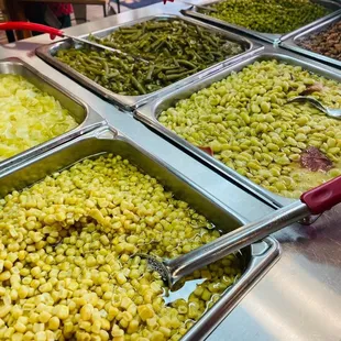 All You Can Eat Lunch Buffet- Cabbage, Corn, Limas, Green Beans, Garden Peas, and Stewed Yams