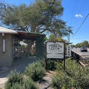 Outdoor sign and entrance