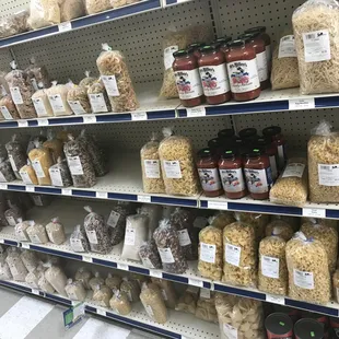 Some of the Amish food available for purchase inside of the market.