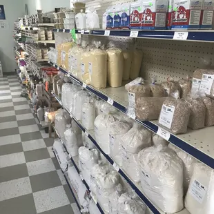 Some of the Amish food available for purchase inside of the market.