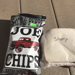 a bag of salt and pepper chips