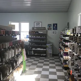 Some of the Amish food available for purchase inside of the market.