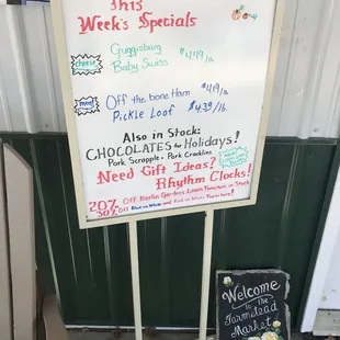 The weekly specials