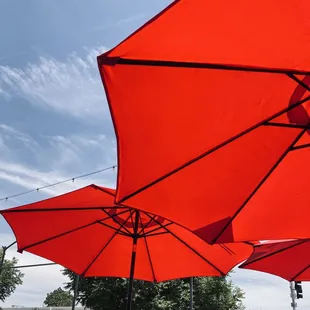 Charming red umbrellas