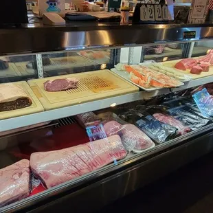The meat case, they slice the steaks etc themselves