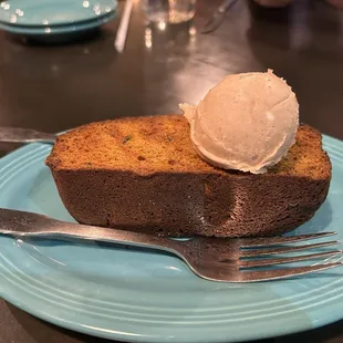 Zucchini pumpkin bread with maple butter