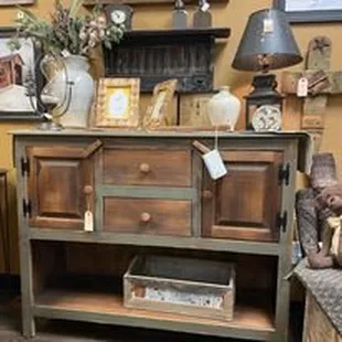 Many one of a kind, handmade furniture pieces.