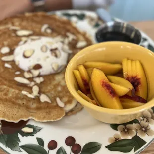 Pancakes and peaches=