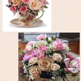 Teleflora's Victorian Teacup Bouquet Online image .... What was delivered