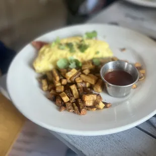 a plate of food on a table
