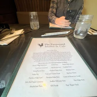 Title page of the menu!