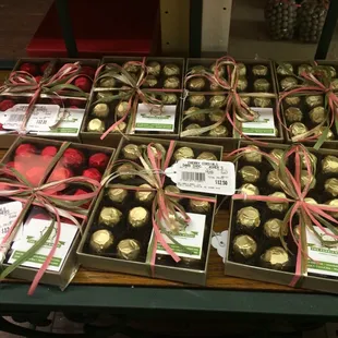 a variety of chocolates