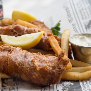fish and chips, fish, food, seafood