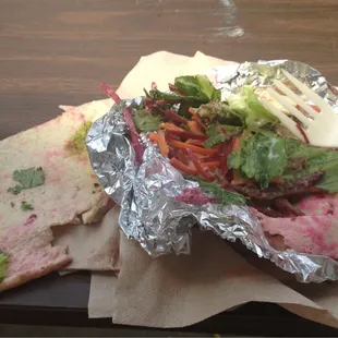 a pita with a salad