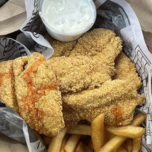 4x pcs Catfish Combo (delish w/hot sauce).