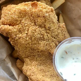 Catfish and chips. Ben (the owner) hooked me up!