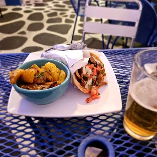 Gyro and amazing potatoes Greek style!