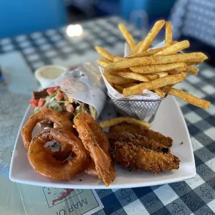 California Gyro w/ Fries, Onion Rings, Zucchini